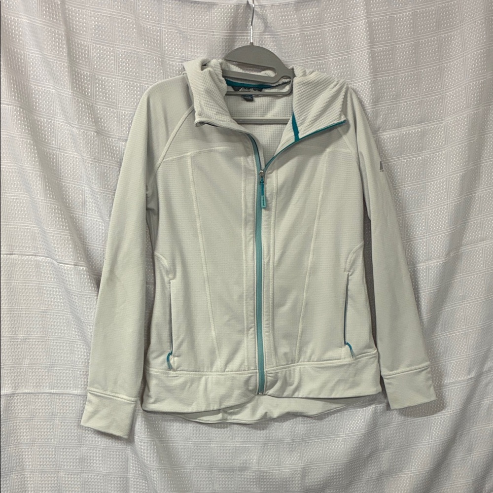 Eddie Bauer Women's Cream Jacket with Blue Trim